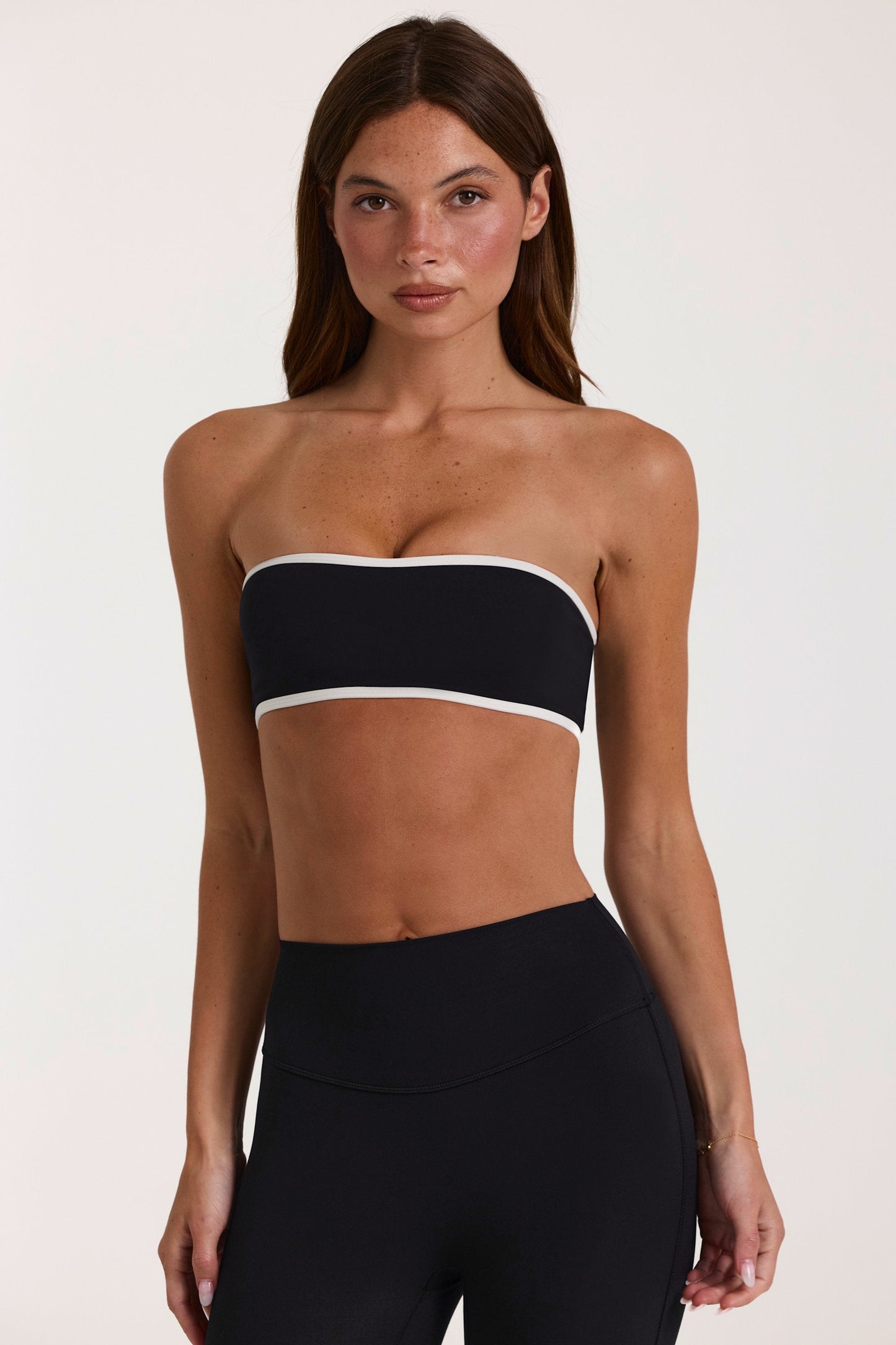 Soft Active Bandeau Sports Bra in Black