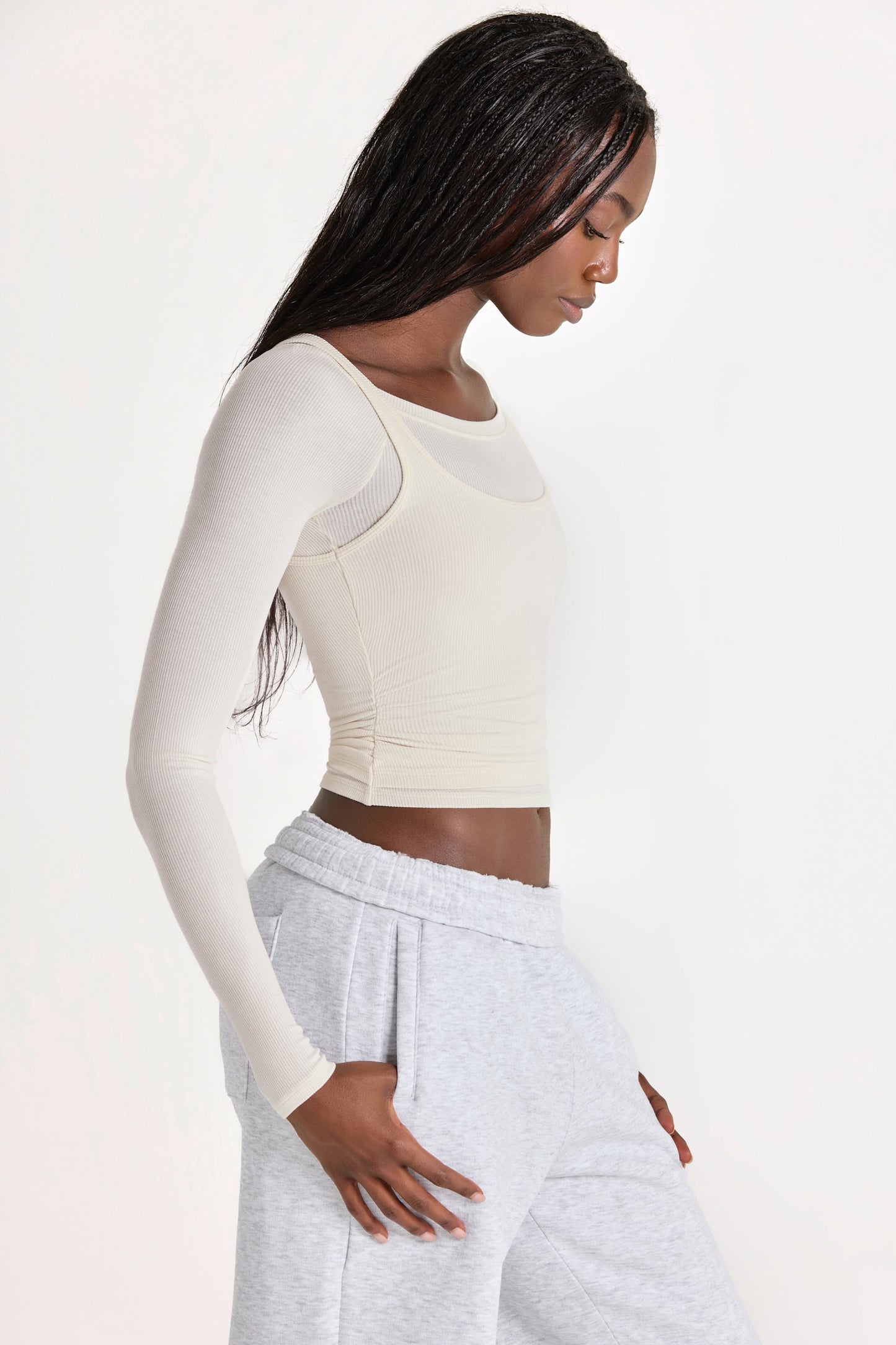 Modal Layered Top in Ivory