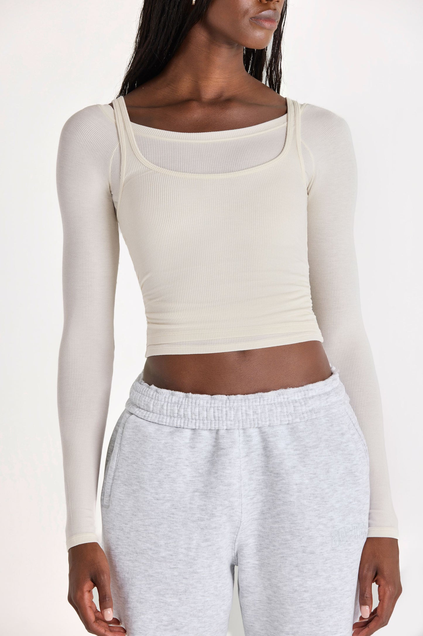 Modal Layered Top in Ivory