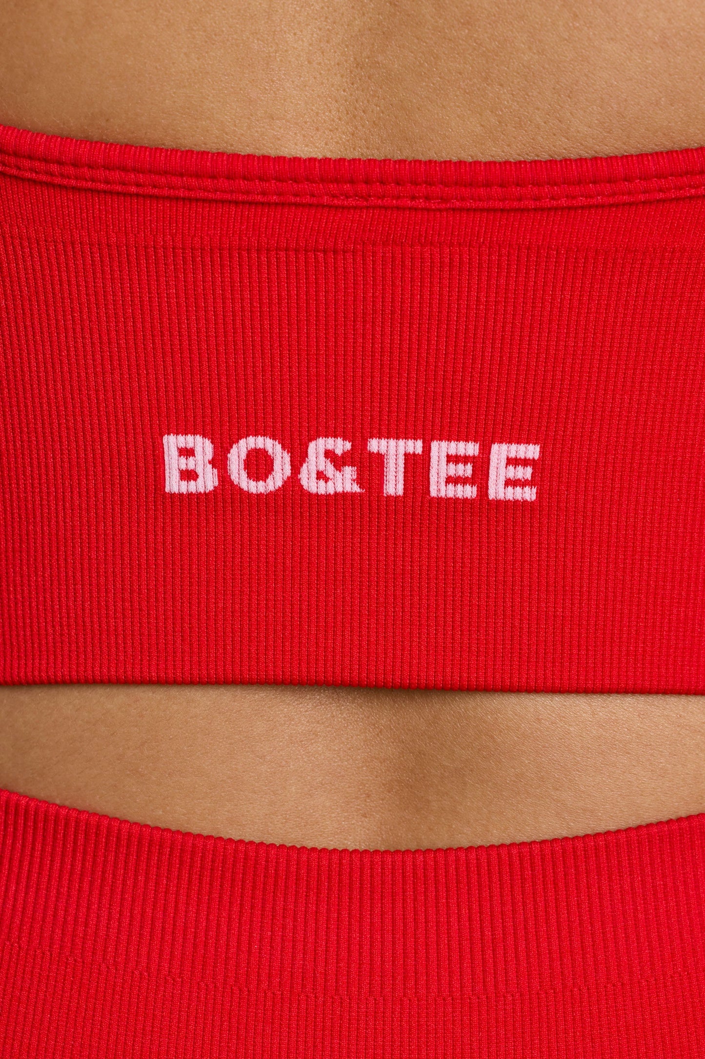 Define Luxe V-Neck Sports Bra in Red