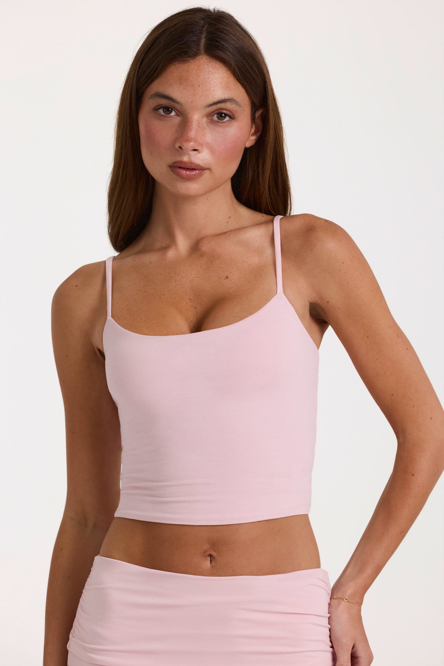 Modal Cropped Tank Top in Blush