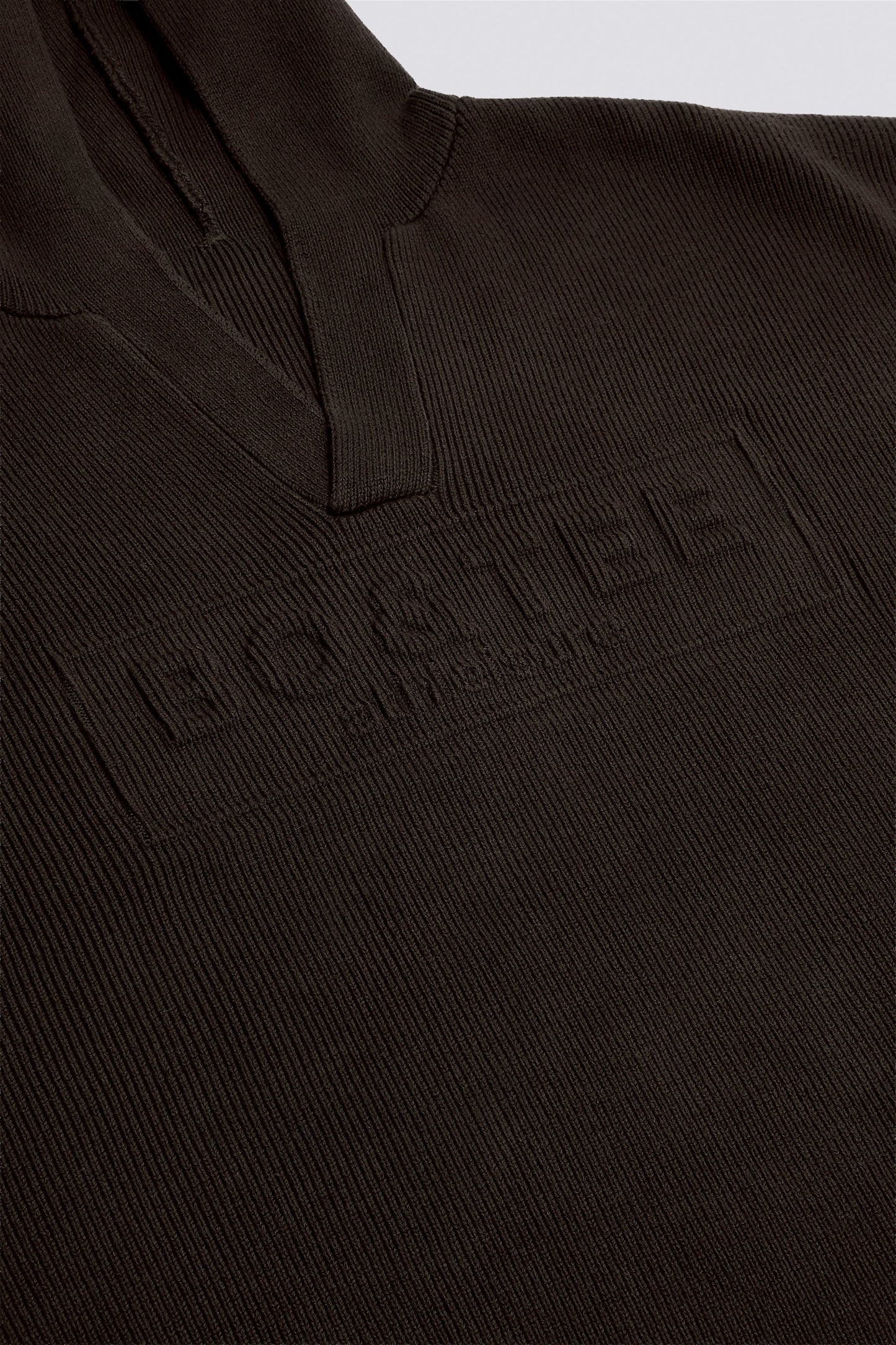 Ribbed Knit Oversized Hoodie in Pecan
