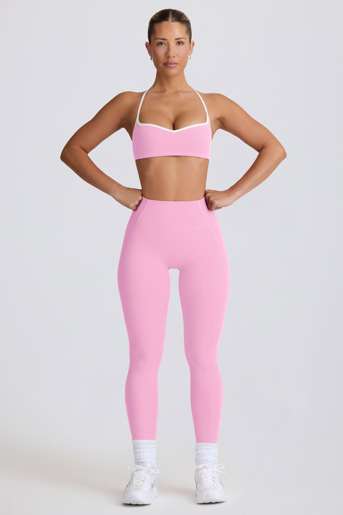 Soft Active Mid-Rise Leggings in Baby Pink
