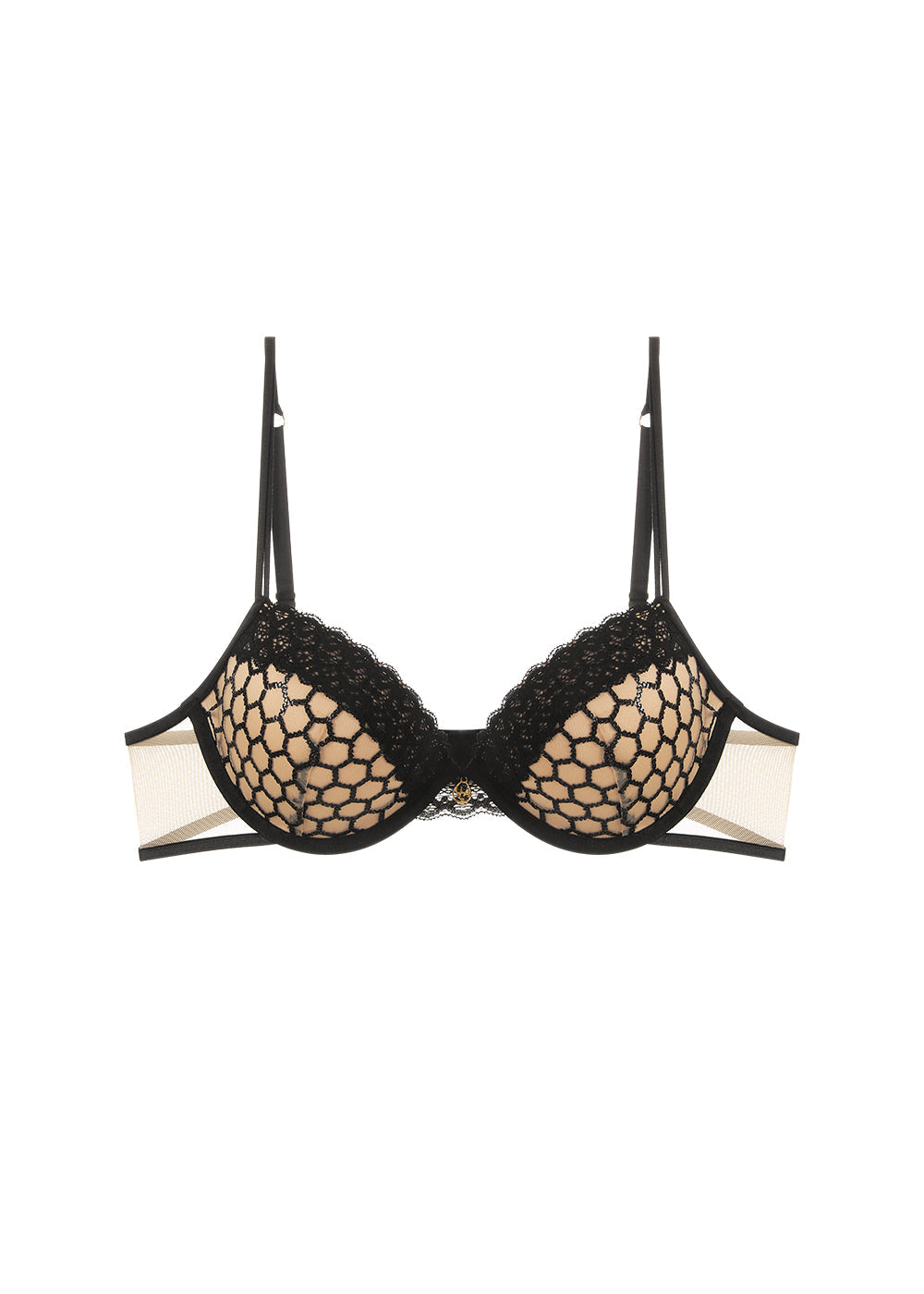DAPHNE Plus Sparkling Nude Lace Wired Demi Bra