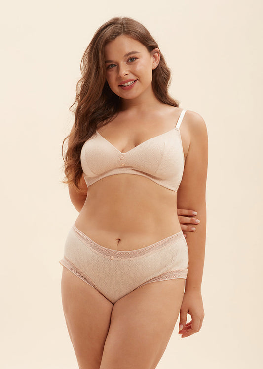 HAILEY Plus Triangle Molded Cotton Wireless Bra