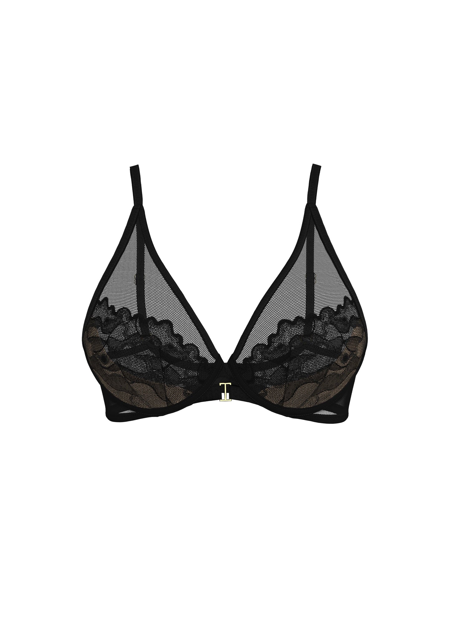 IMOGEN Plus Sexy Black Lace Unlined Plunge Bra