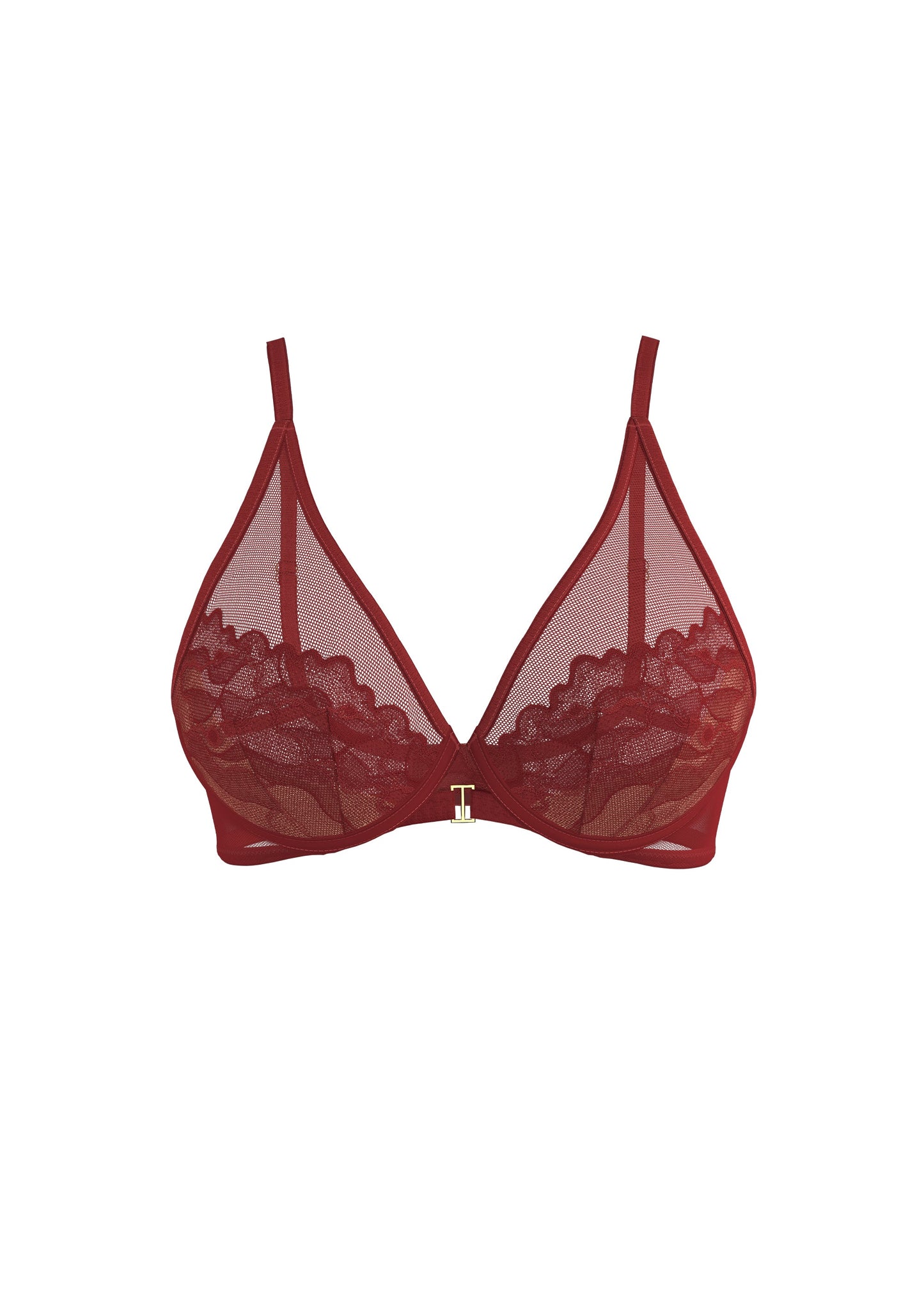 IMOGEN Sexy Red Lace Unlined Plunge Bra
