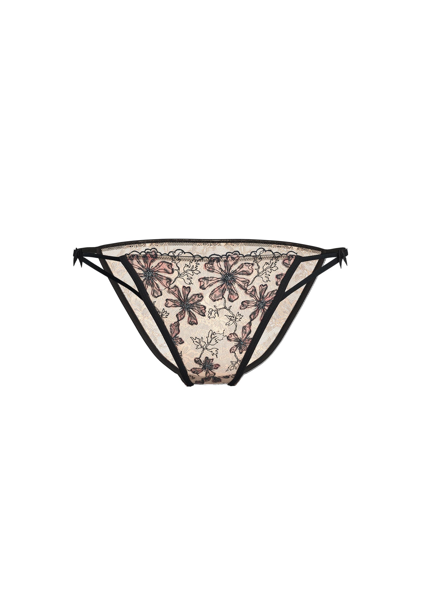 JORA Beige Lace Leopard Print Hipster Panties