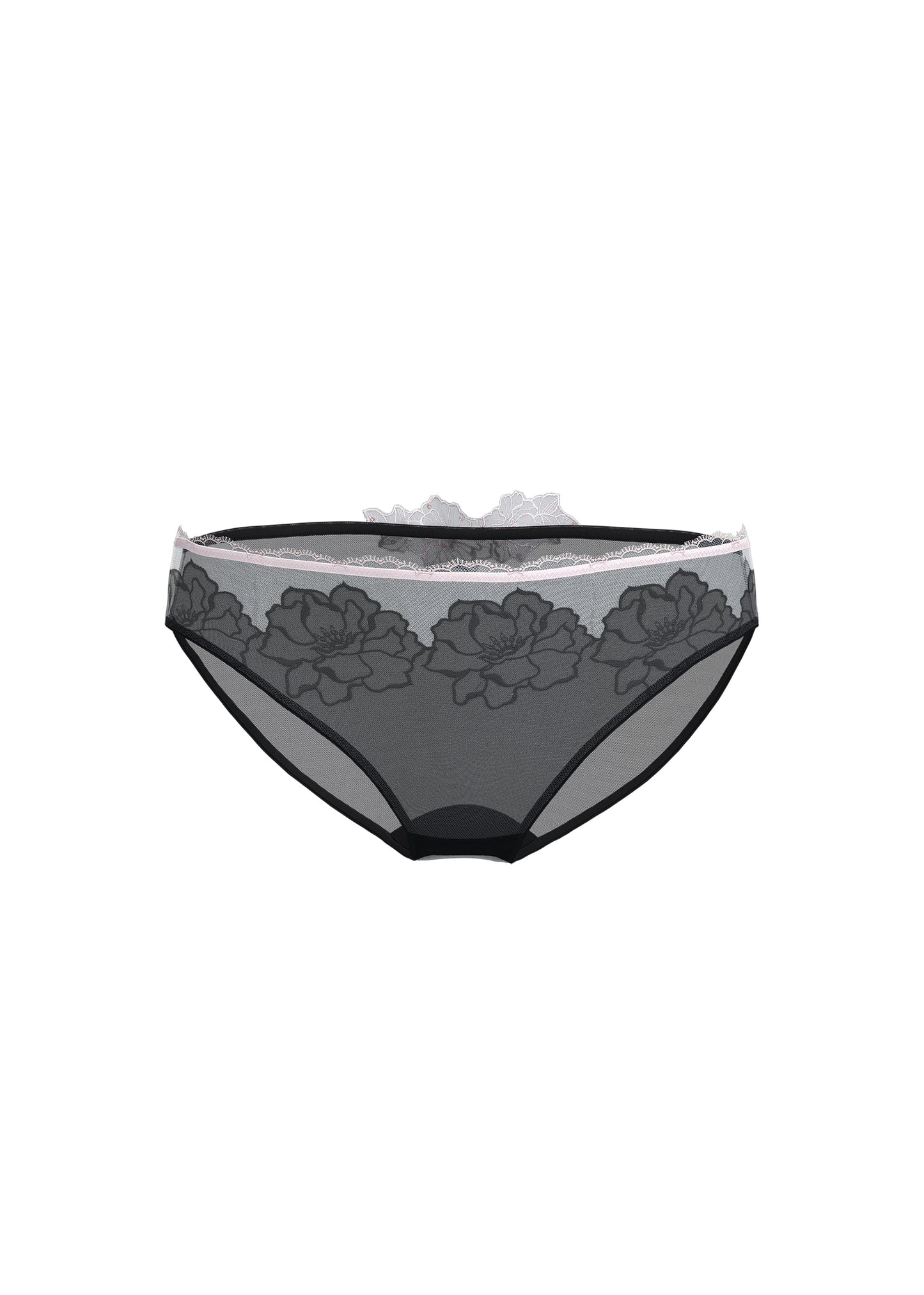 LUMI Plus Embroidery Lace Brief Panties With Removable Sequin Flowers