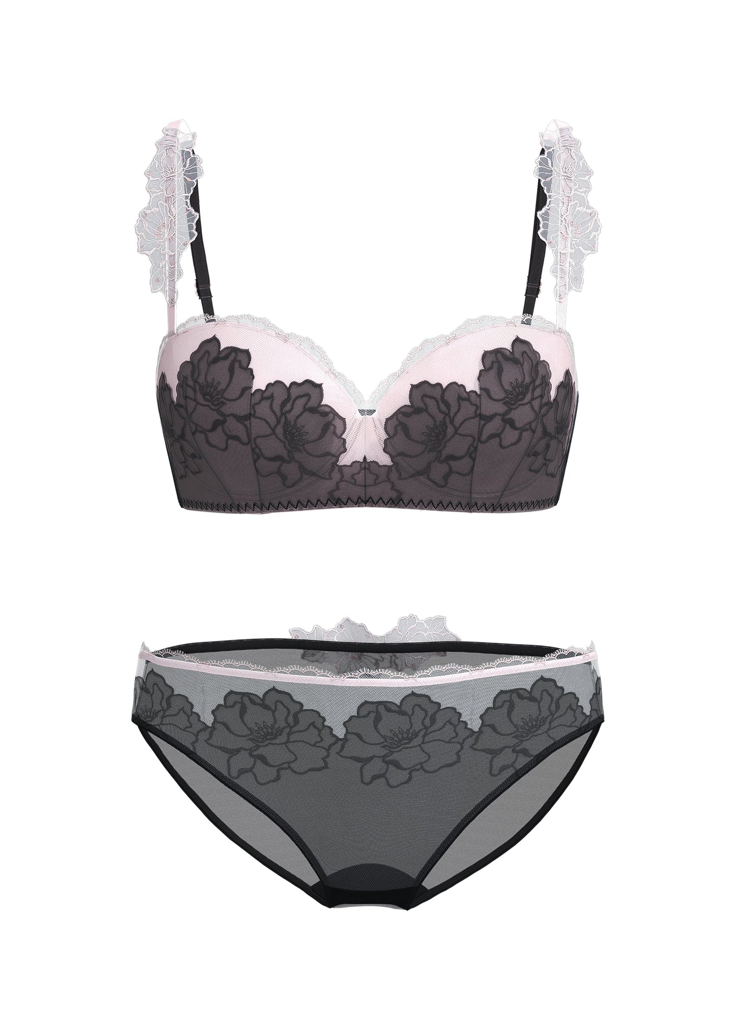 LUMI Plus Embroidery Lace Lingerie Set