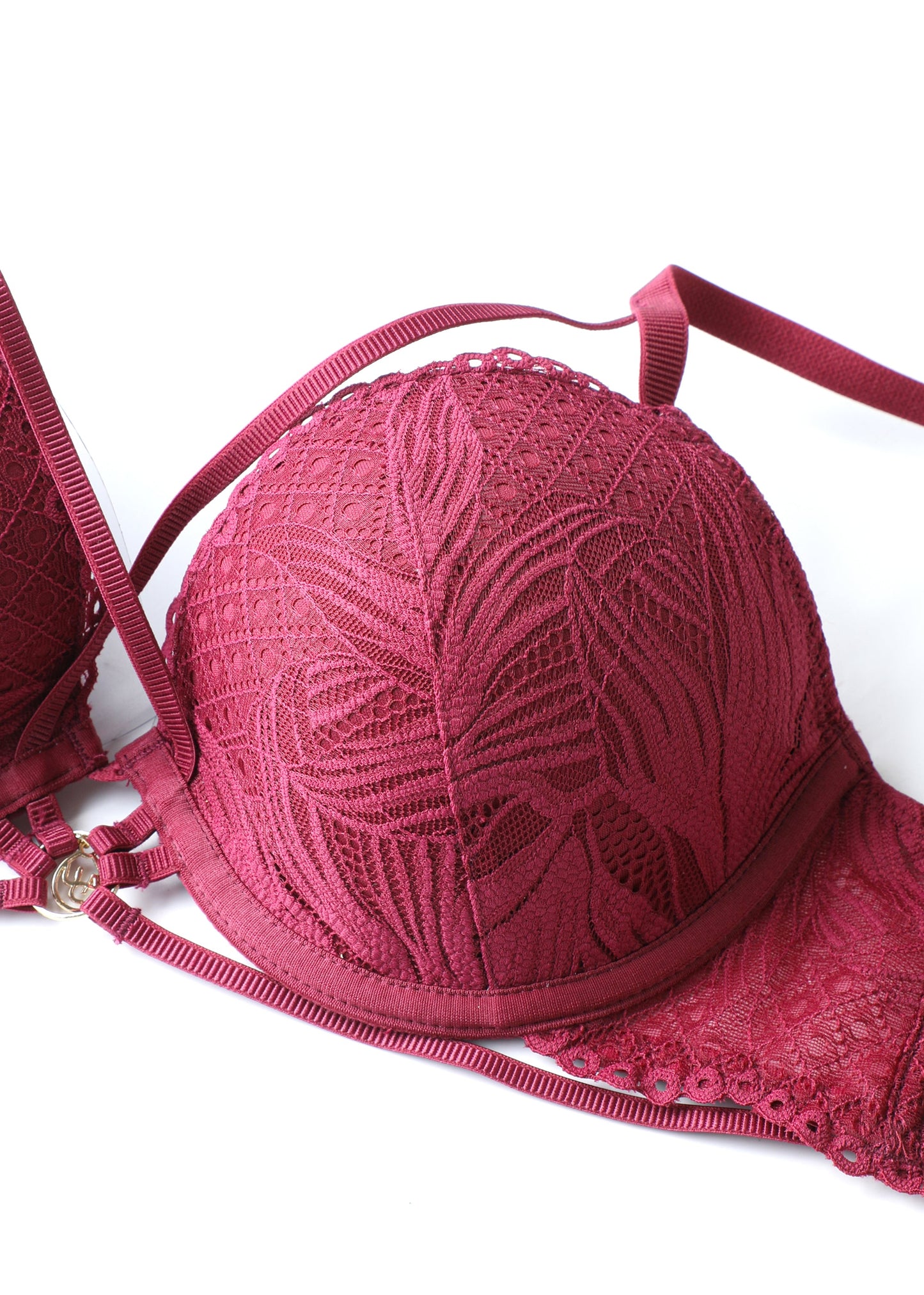 LYRA Plus Sexy Red Lace Push-Up Underwire Demi Bra