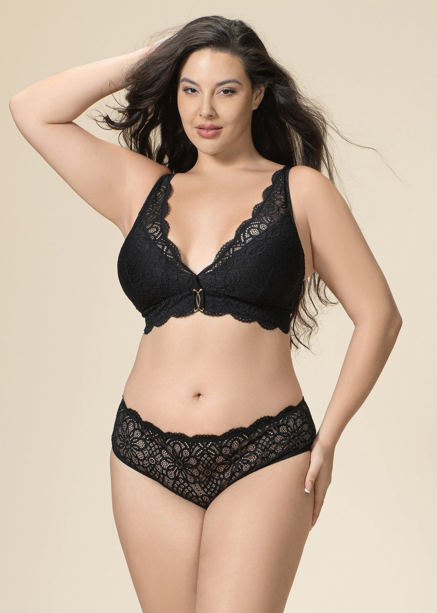 MIA Plus Black Lace Lingerie Set