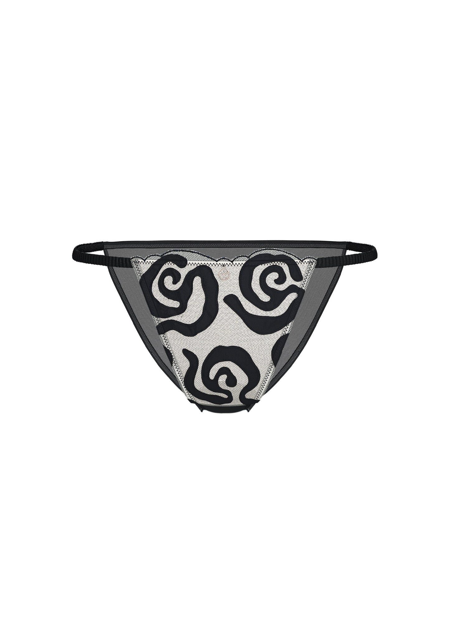 QUINN Plus Black Spiral Embroidery Lace Hipster Panties