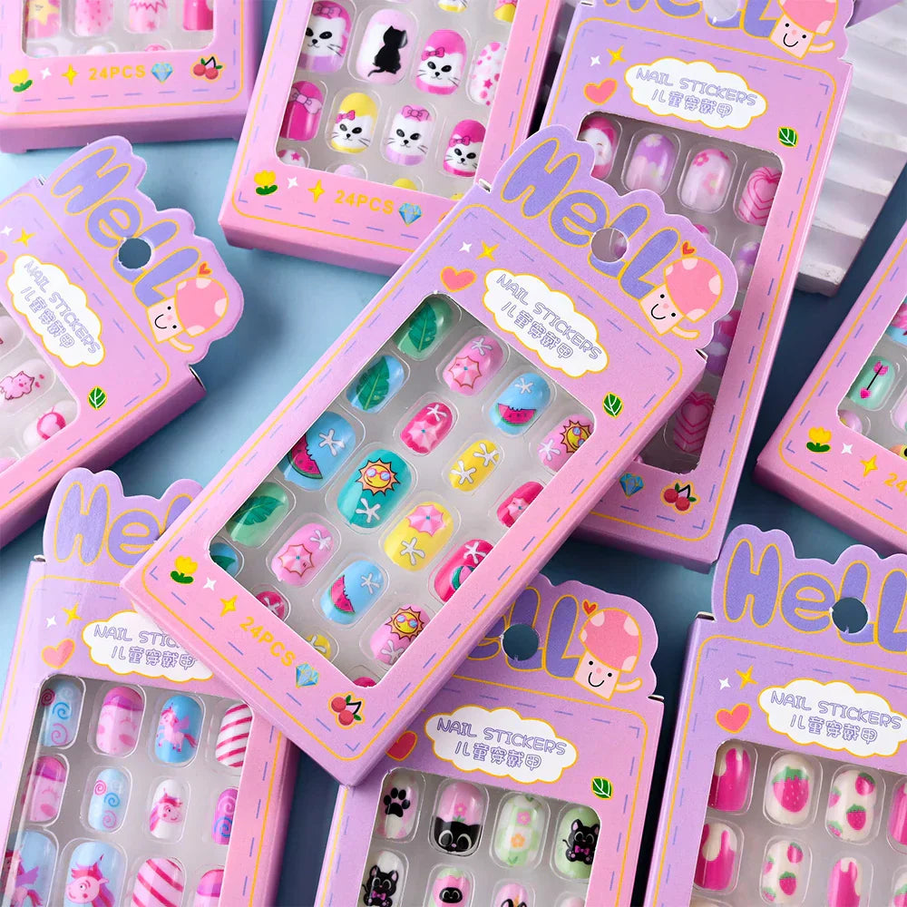 24Pcs Cute Bow Press-On Nails
