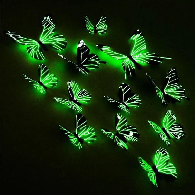 SHISHI 3D Luminous Butterfly Stickers