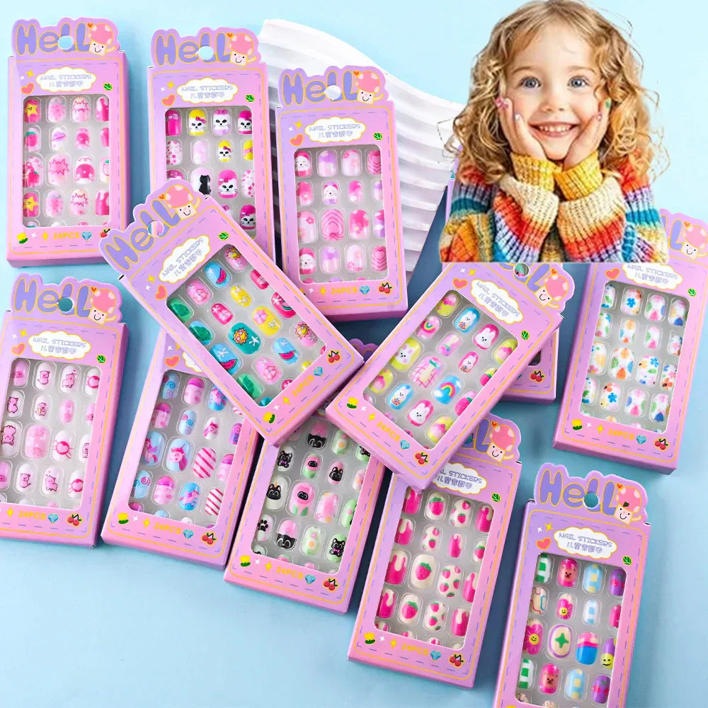 24Pcs Cute Bow Press-On Nails