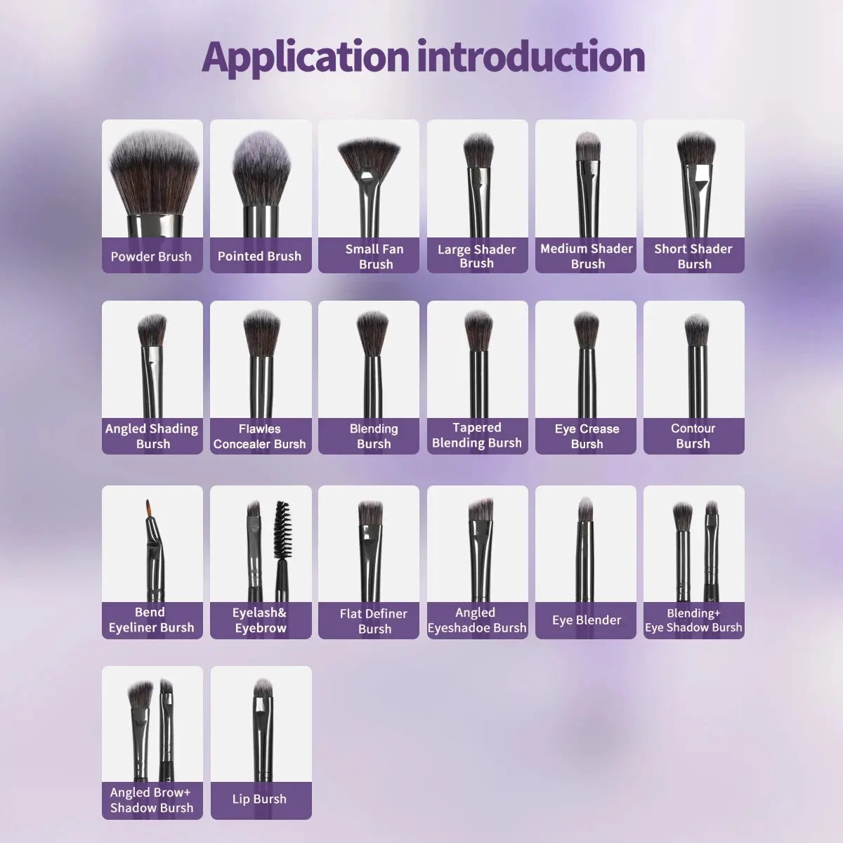20Pcs Professional Makeup Brush Set