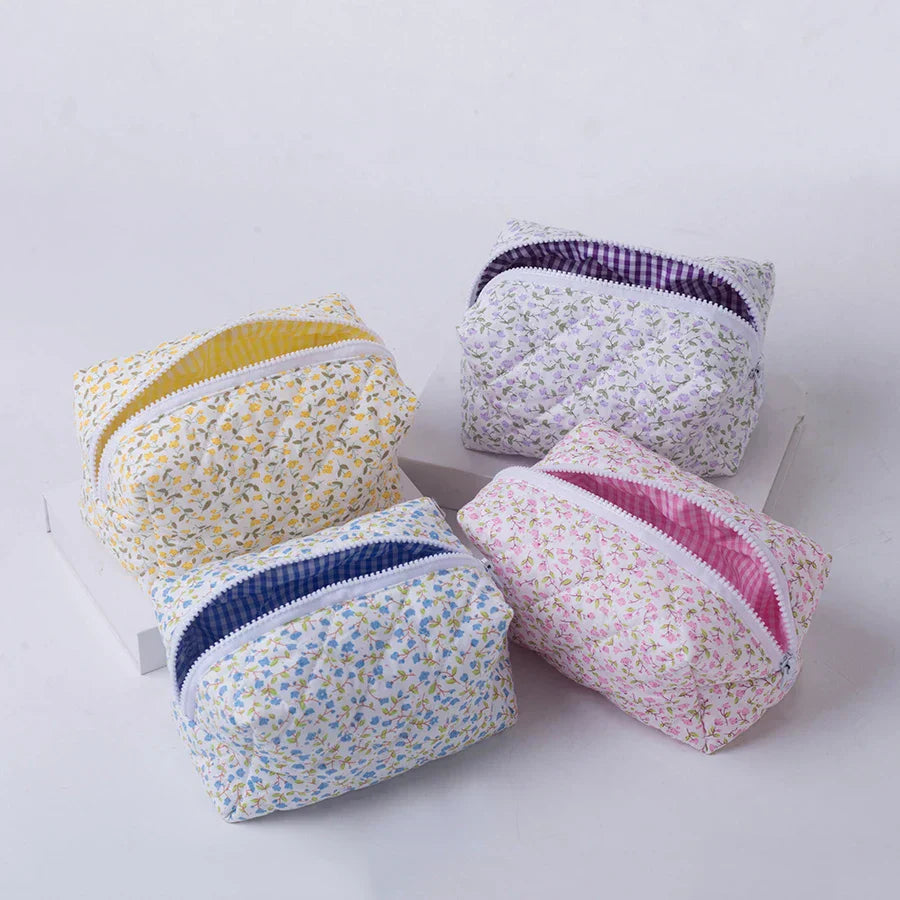 Floral Quilted Makeup Organizer
