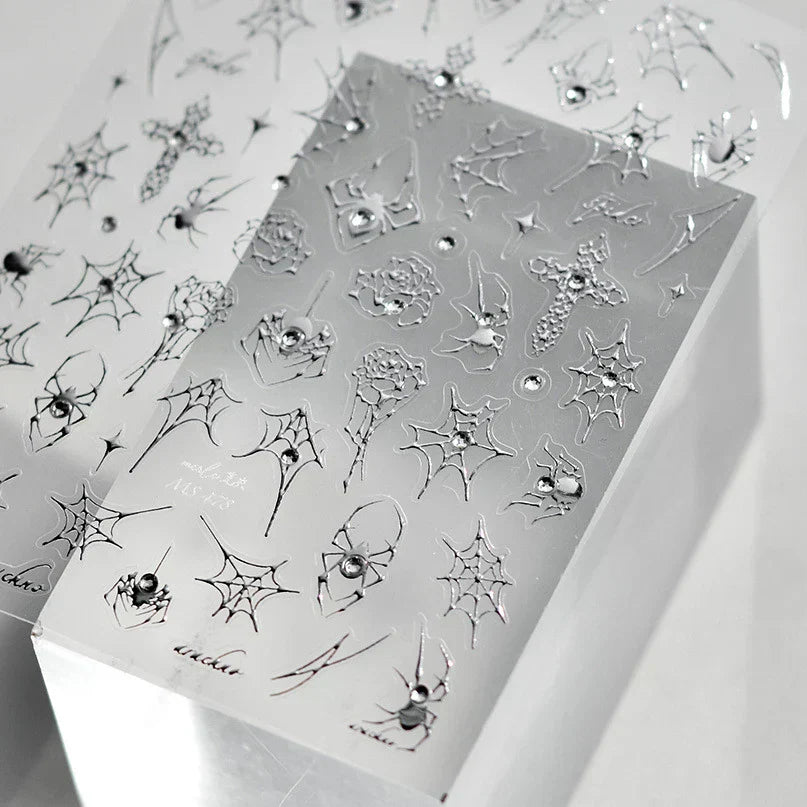 5D Spider Web Nail Sticker