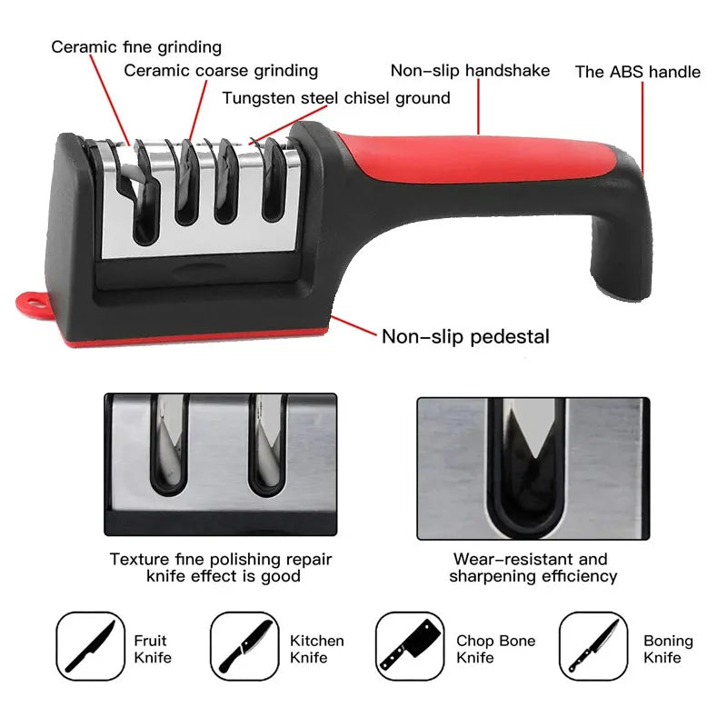 Quick Handheld Knife Sharpener Multi-function 3 Stages