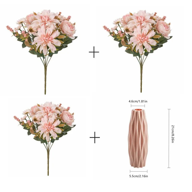 Silk Dahlia Rose Bouquet
