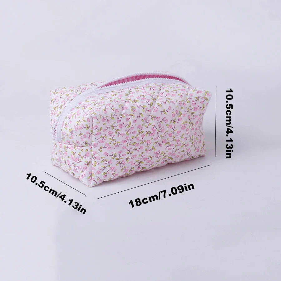 Floral Quilted Makeup Organizer