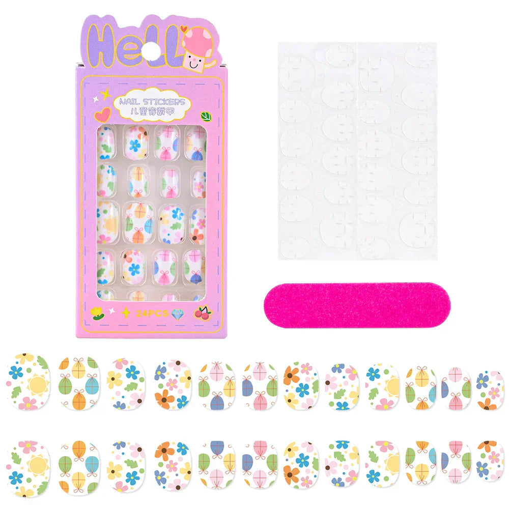 24Pcs Cute Bow Press-On Nails