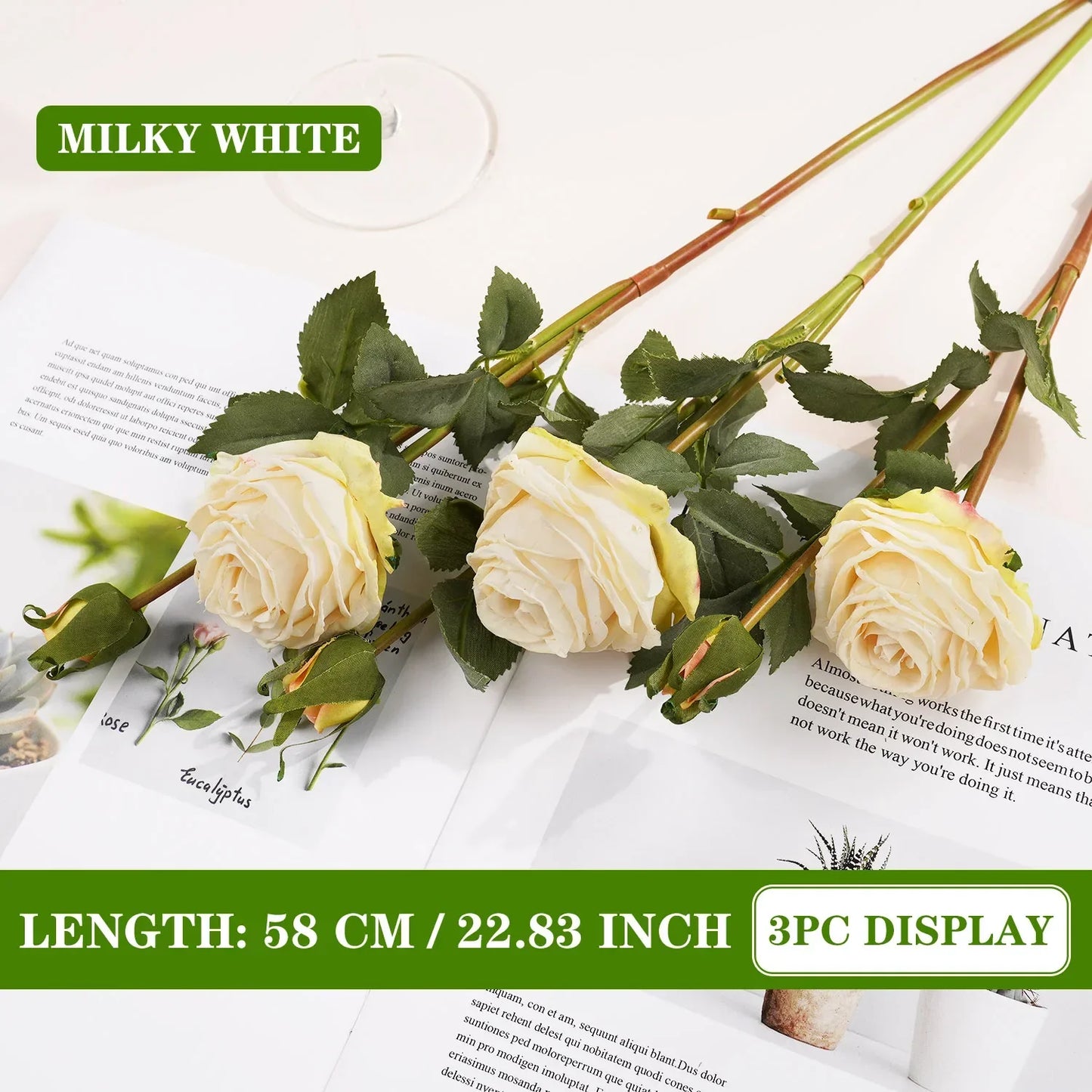 Artificial Red Rose Branch