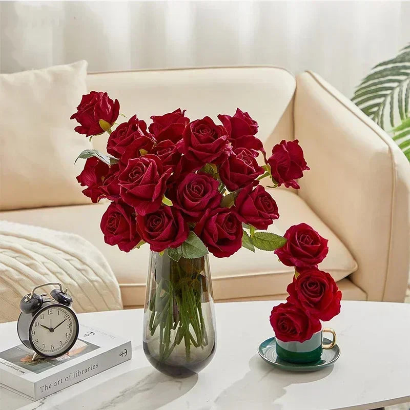 Velvet Artificial Rose Bouquet