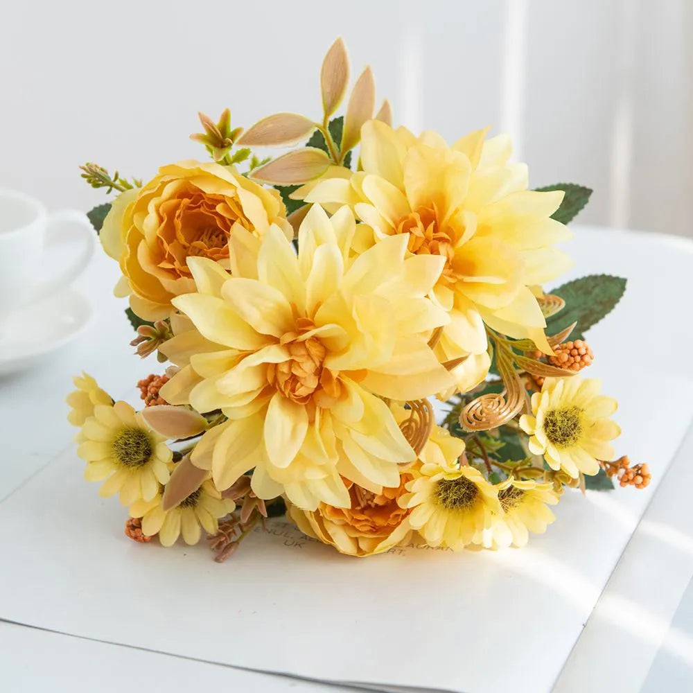 Silk Dahlia Rose Bouquet