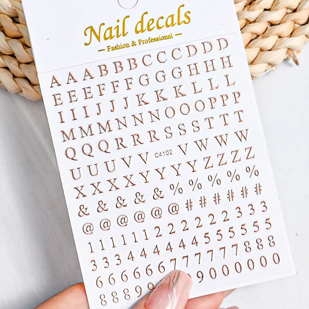 3D Metal Flame Nail Stickers