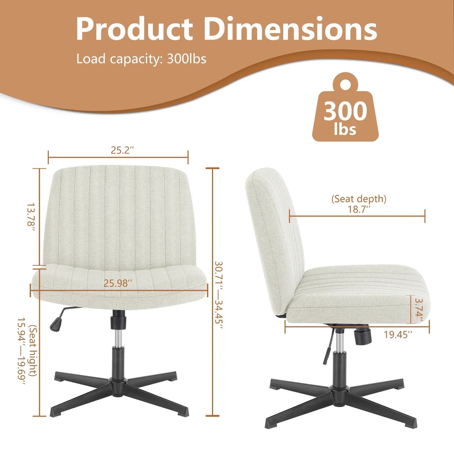 JHK Cross-Legged Rocking Office Chair