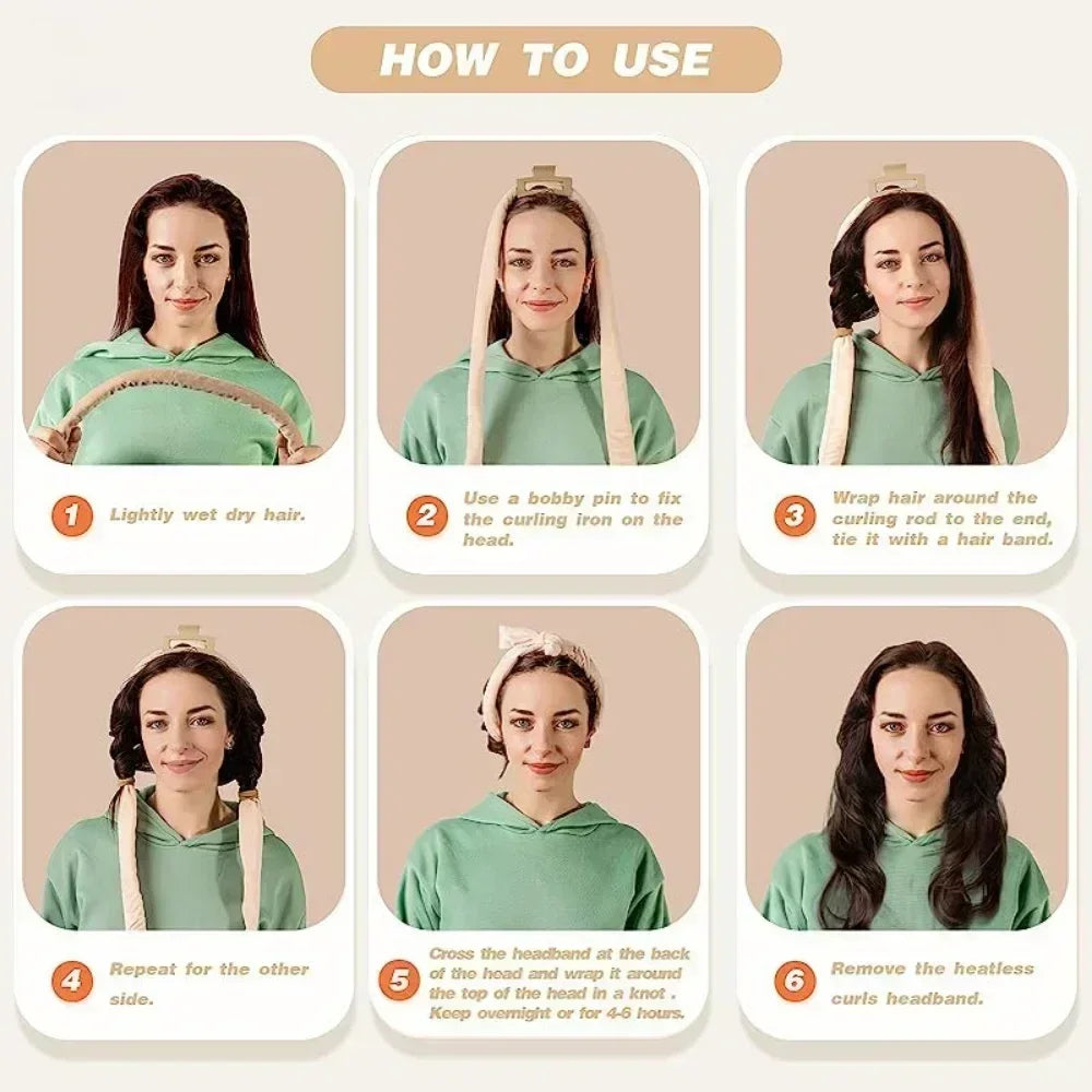 Heatless Curling Rod Headband Set