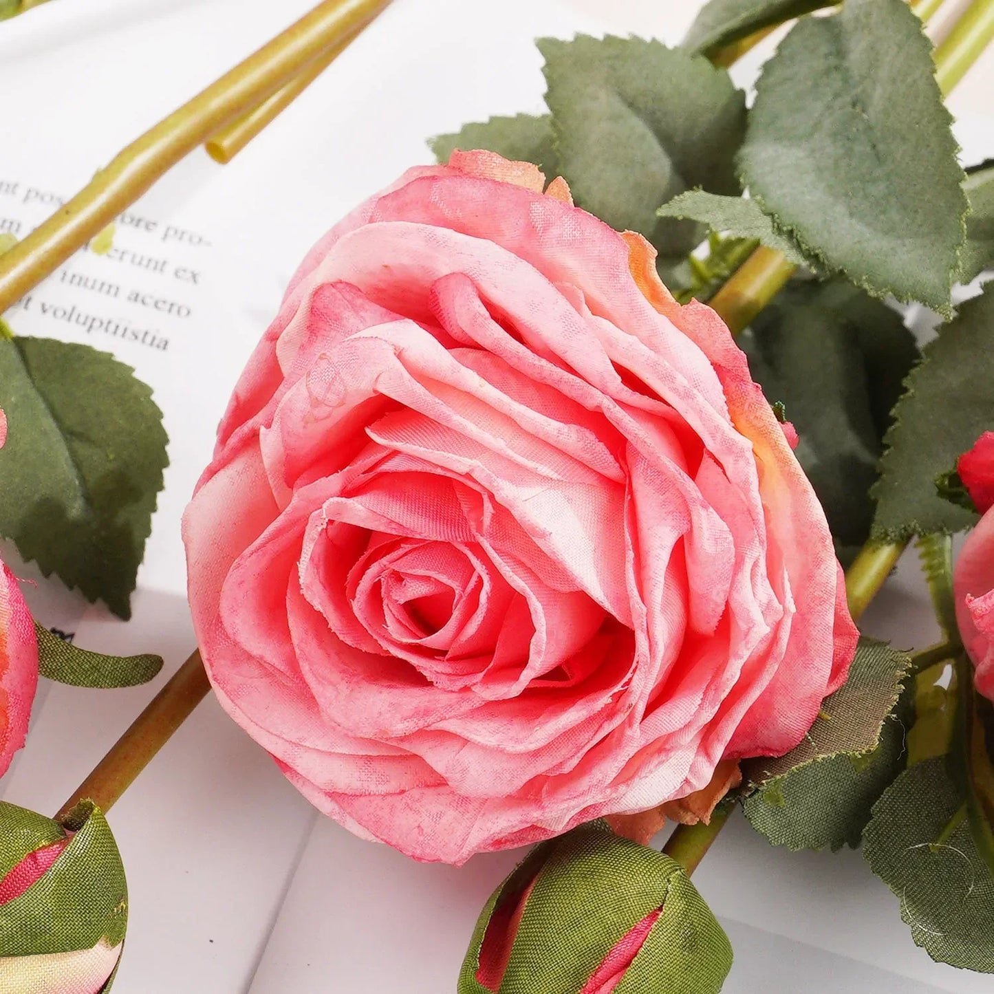 Artificial Red Rose Branch