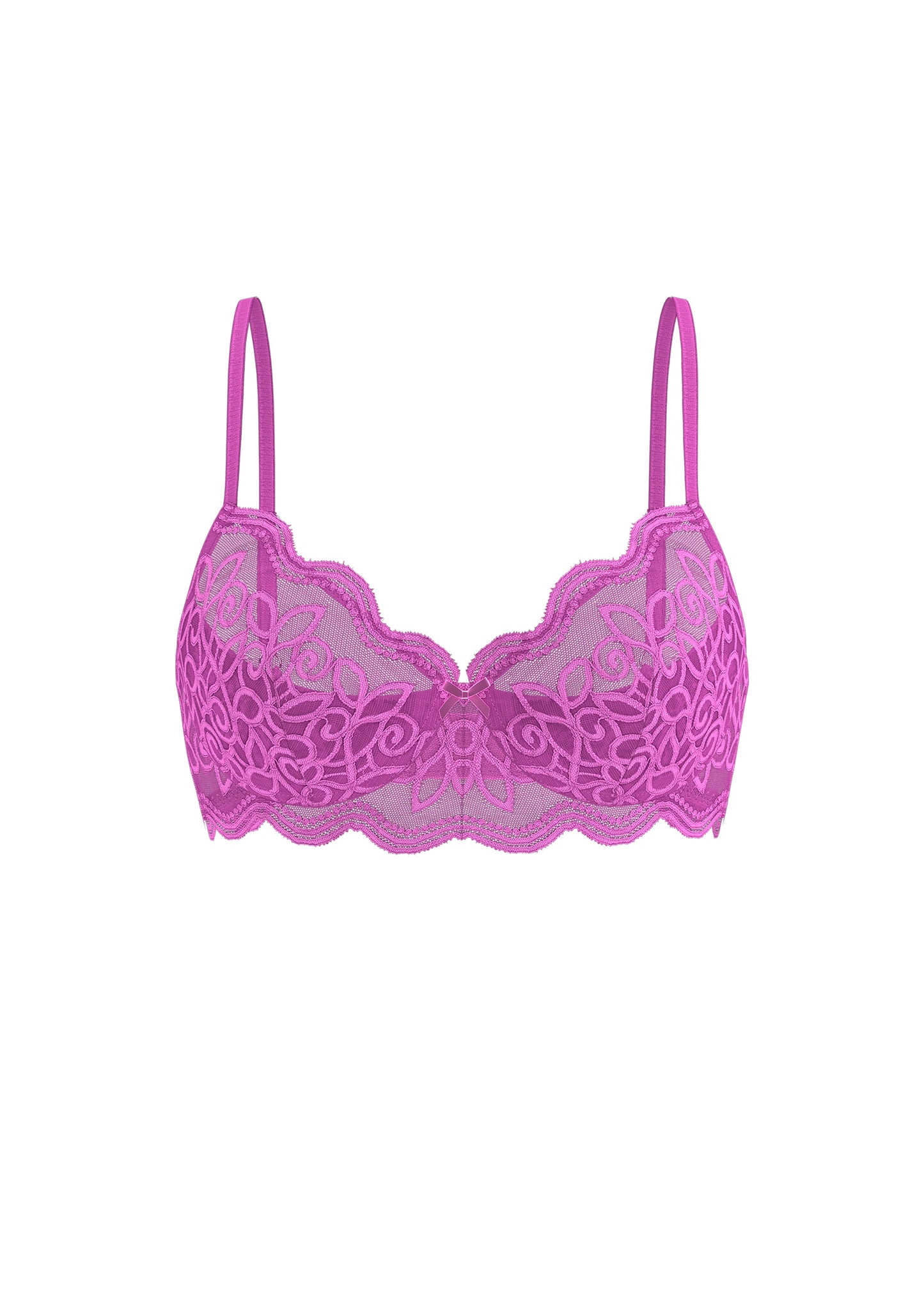 SASHA Plus Fushia Floral Lace Wired Soft Pads Bra