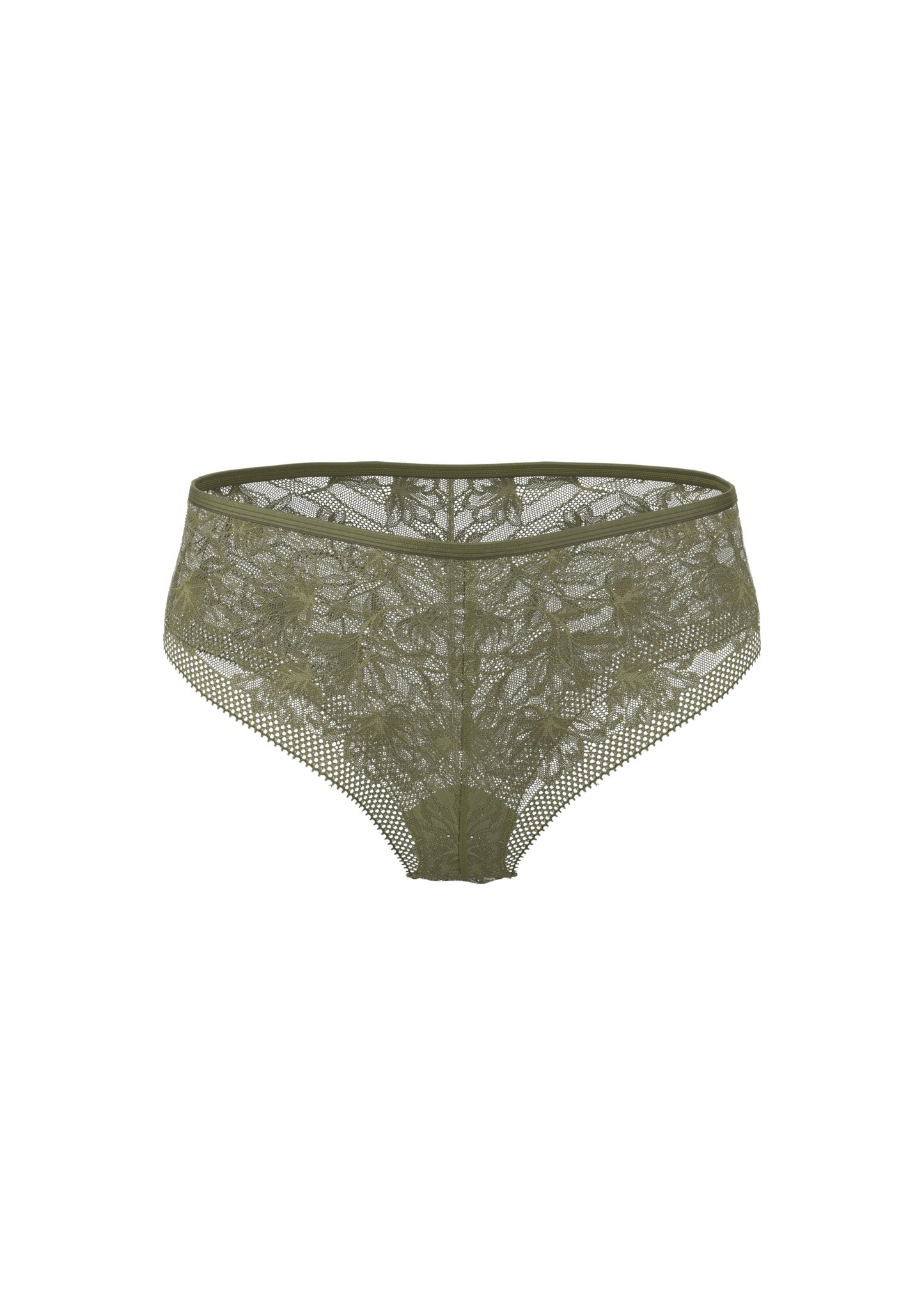 SERAPHINA Olive Green Lace Sparkling Boyshort Panties