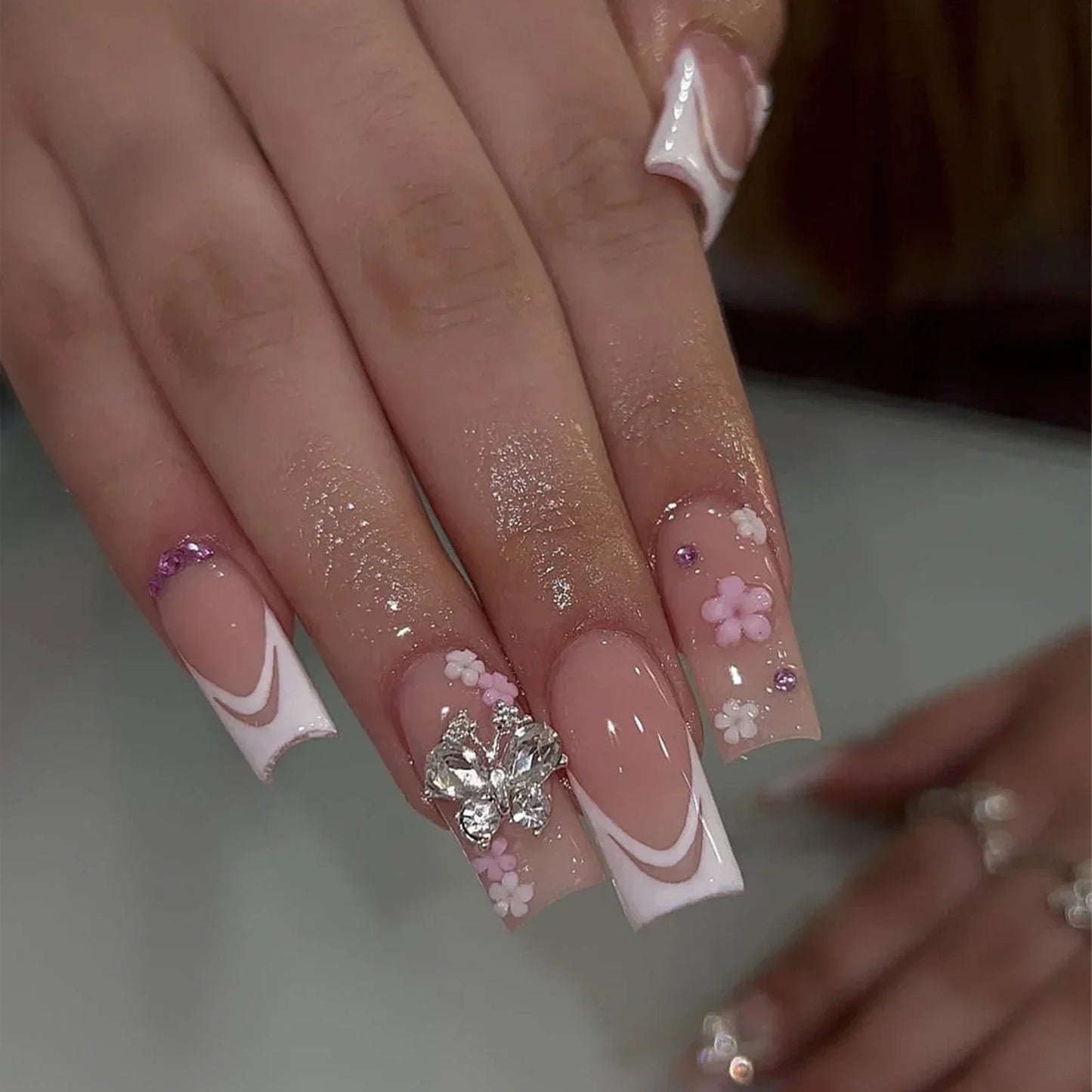 24Pcs Cute Bow Press-On Nails