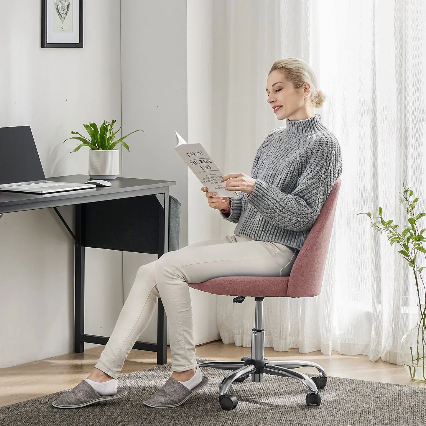 JHK Armless Swivel Desk Chair
