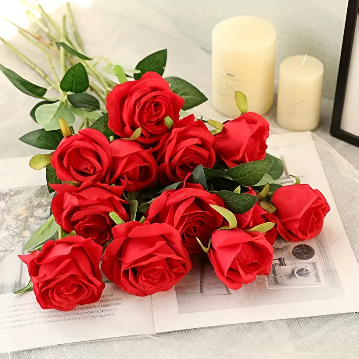 Realistic Artificial Rose Bouquet