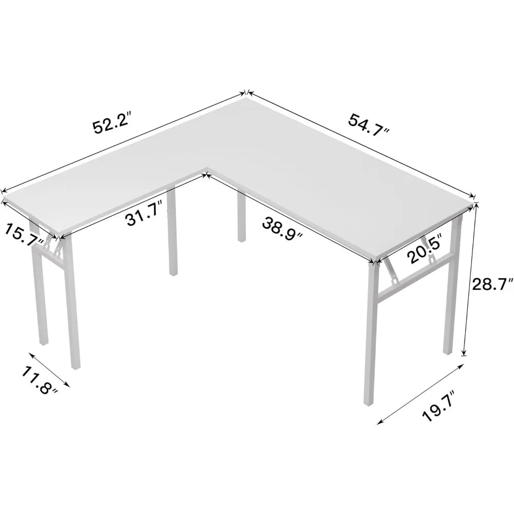 GUANGBAI Foldable L-Shaped Computer Desk