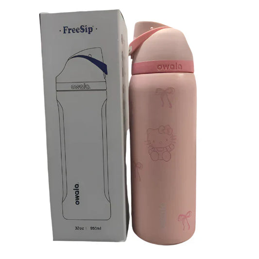Owala Free Sip Water Bottle Bow KT Pink