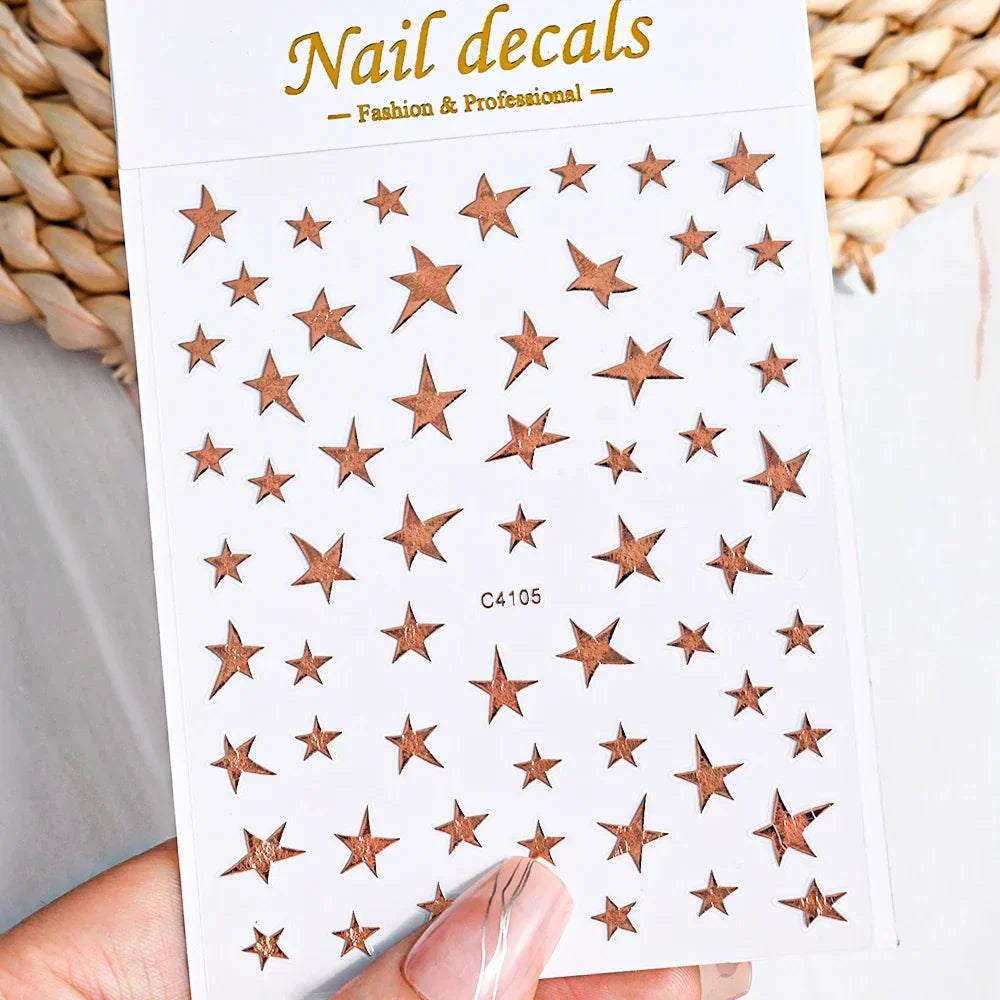 3D Metal Flame Nail Stickers