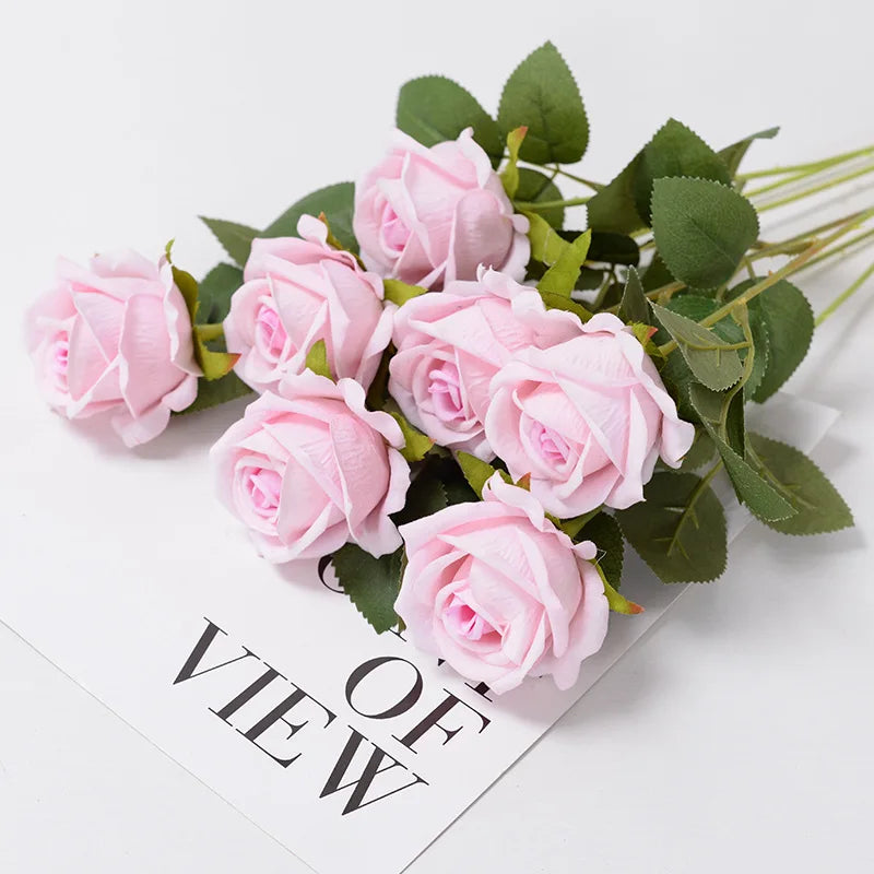 Flower Red Rose Artificial Branch Set