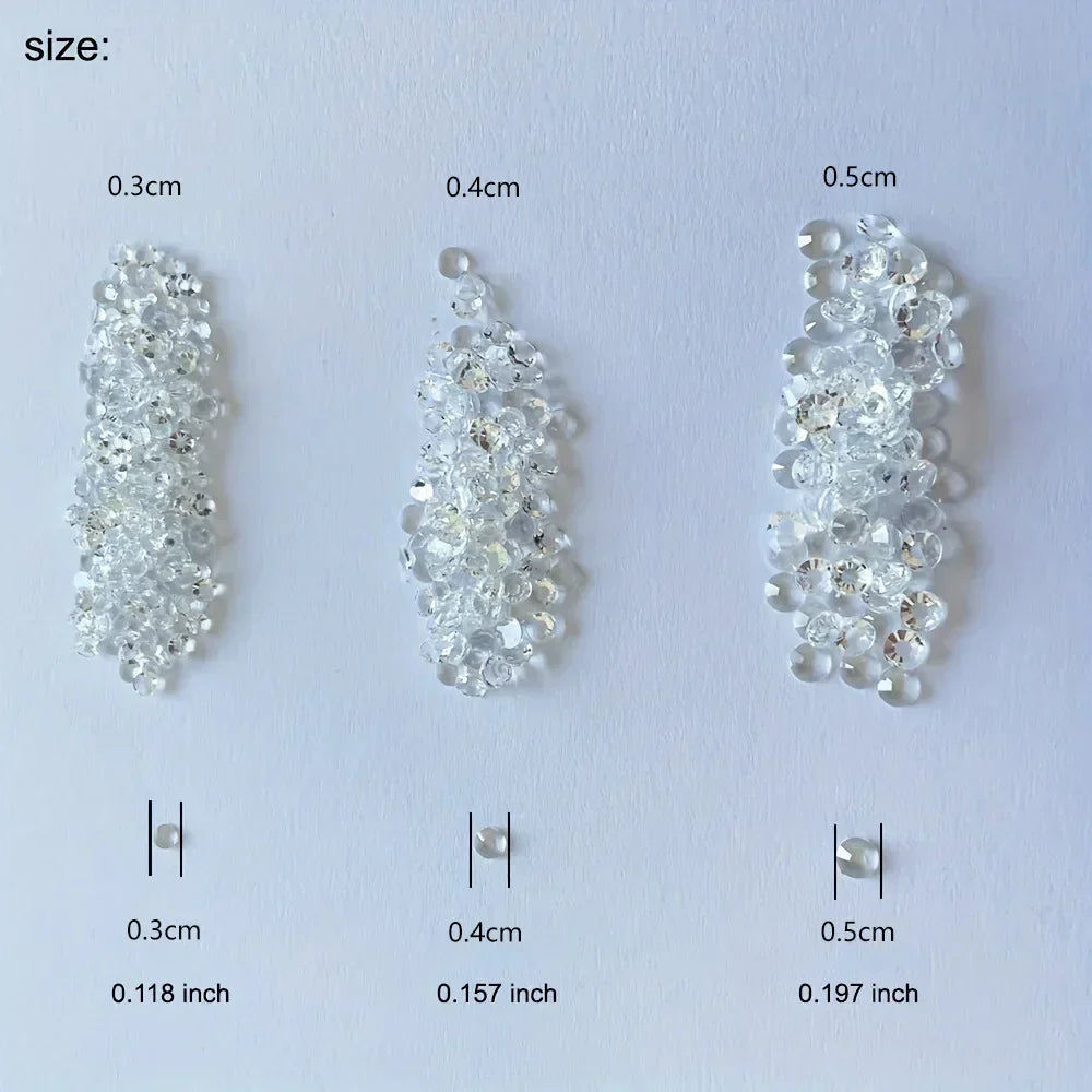 1500Pcs Clear Bubble Nail Beads