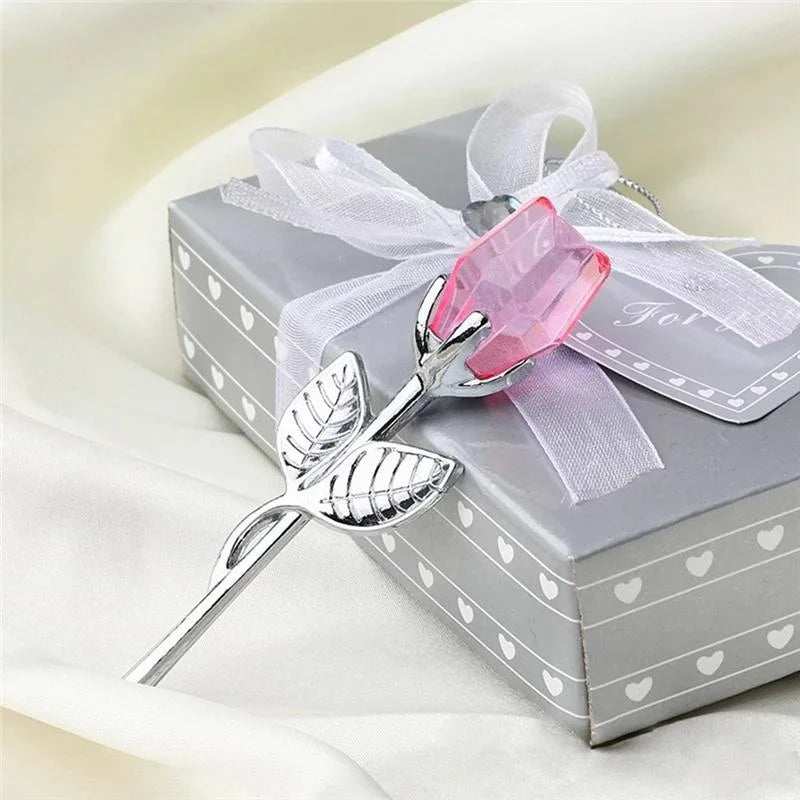 Crystal Glass Rose Figurine