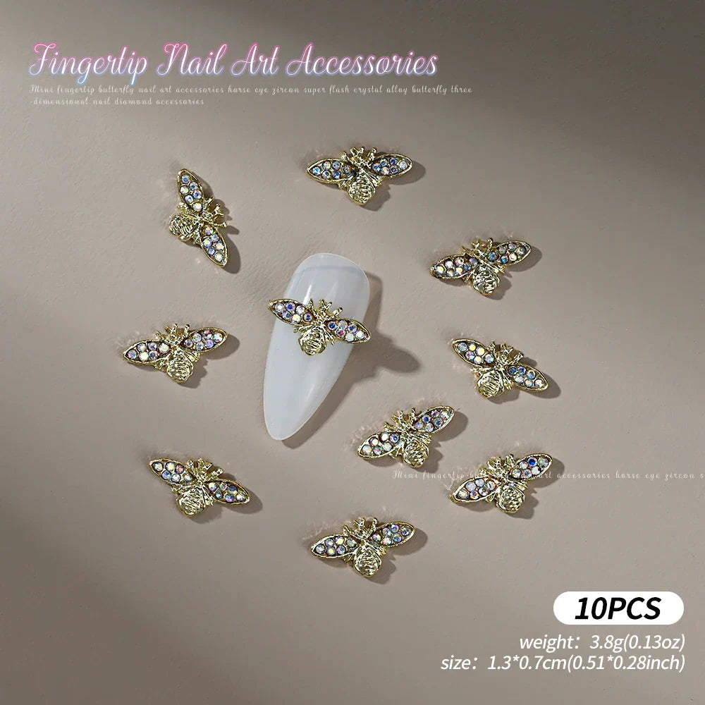 Gold/Silver Butterfly Nail Charms