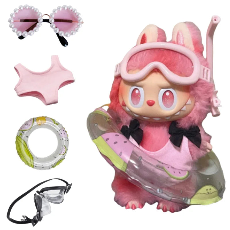 Labubu Pink Swimsuit Outfit Set