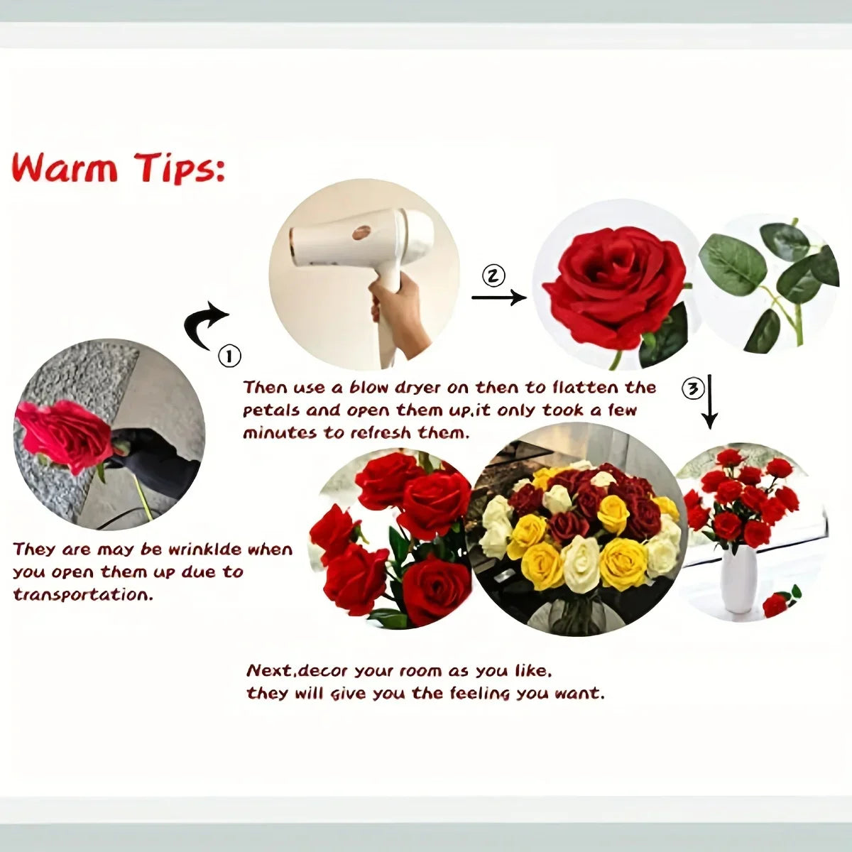 Realistic Artificial Rose Bouquet