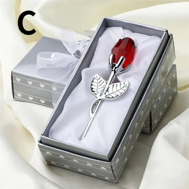 Crystal Glass Rose Figurine