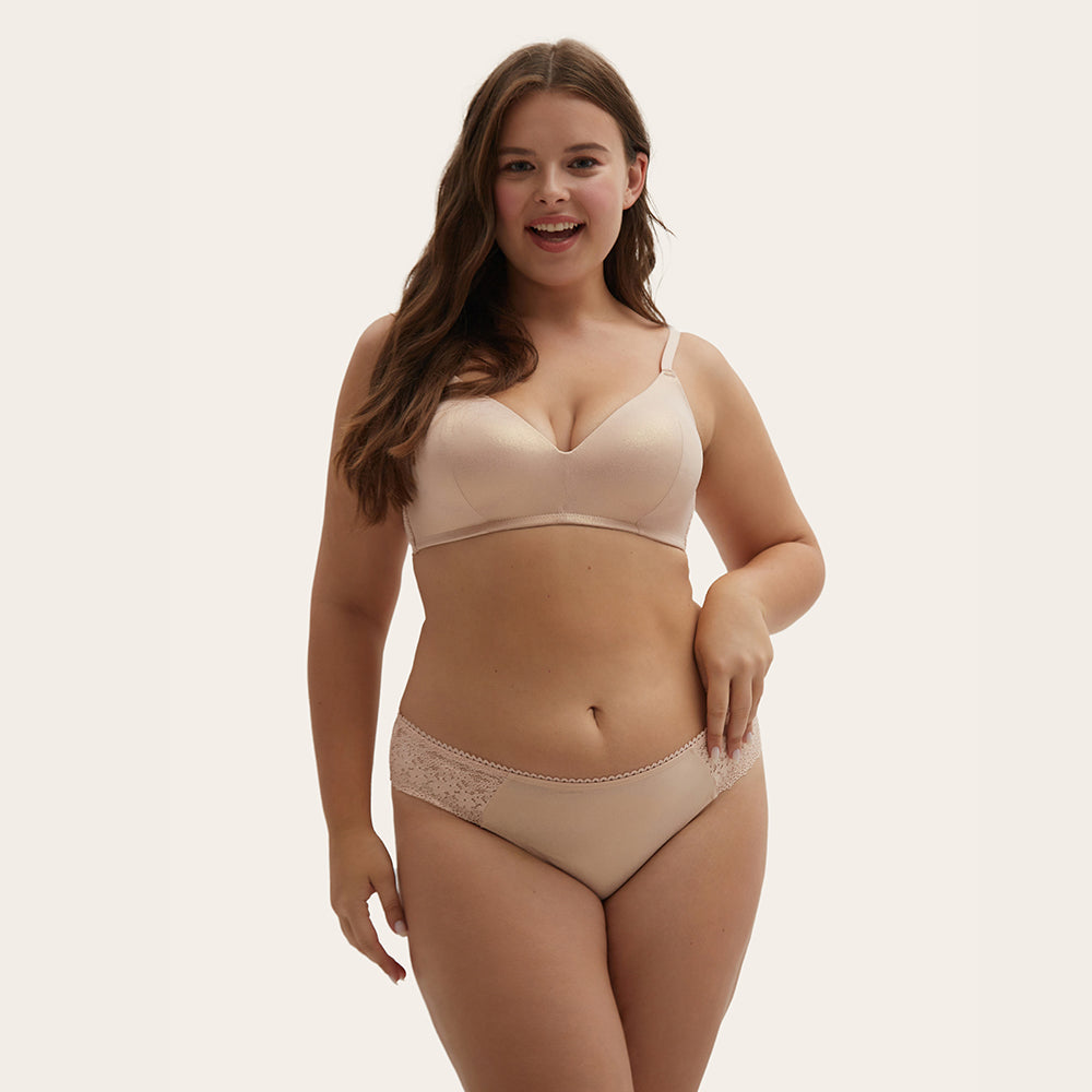 TEAGAN Plus Floral Lace Shiny Sexy Hipsters